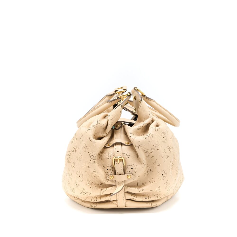 AAA Replica Louis Vuitton LV MAHINA HINA SHOULDER BAG BEIGE GHW