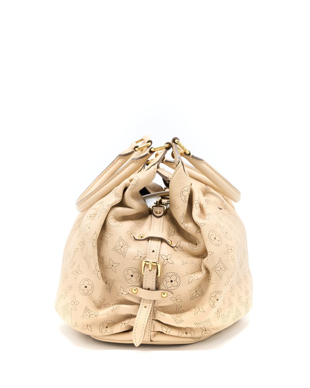 AAA Replica Louis Vuitton LV MAHINA HINA SHOULDER BAG BEIGE GHW
