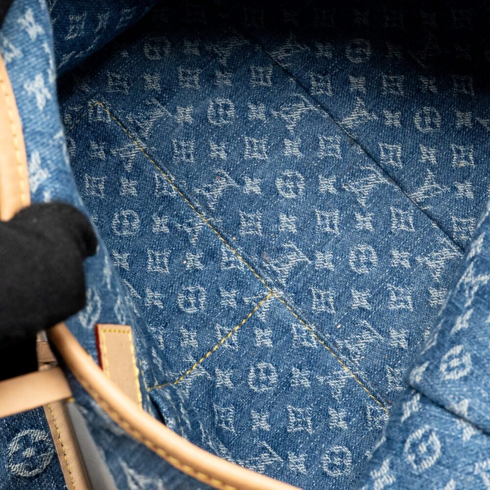 AAA Replica Louis Vuitton LV CARRYALL MM MONOGRAM DENIM BLUE GHW