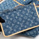 AAA Replica Louis Vuitton LV CARRYALL MM MONOGRAM DENIM BLUE GHW
