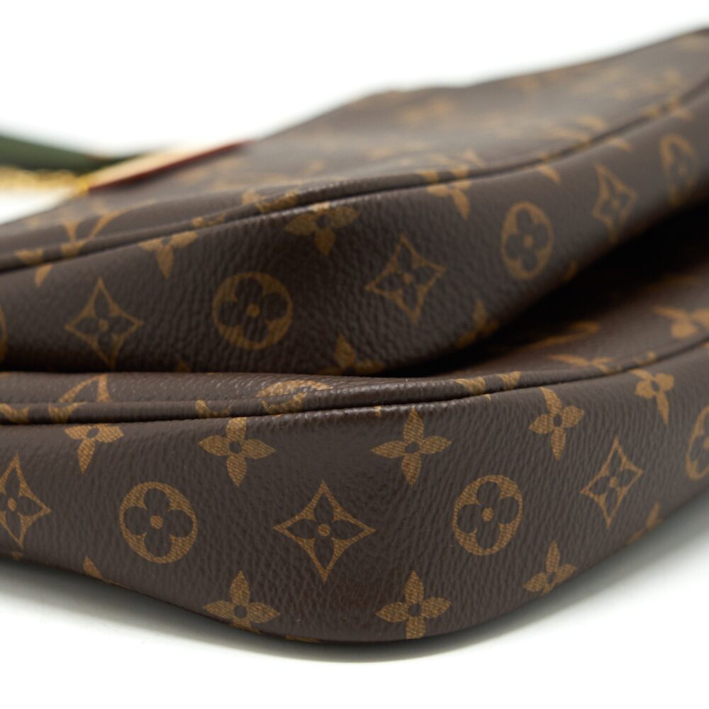 AAA Replica Louis Vuitton LV MULTI POCHETTE ACCESSORIES MONOGRAM CANVAS WITH KHAKI STRAP