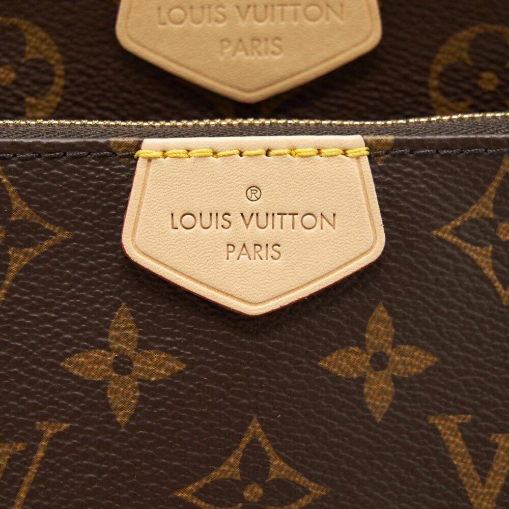 AAA Replica Louis Vuitton LV MULTI POCHETTE ACCESSORIES MONOGRAM CANVAS WITH KHAKI STRAP