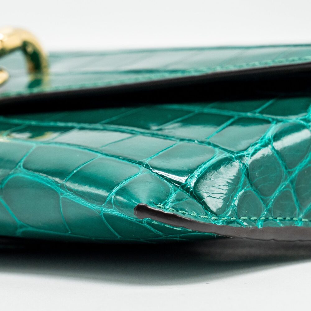 AAA Replica Louis Vuitton LV PADLOCK ON STRAP CROCODILE BRILLANT GREEN GHW