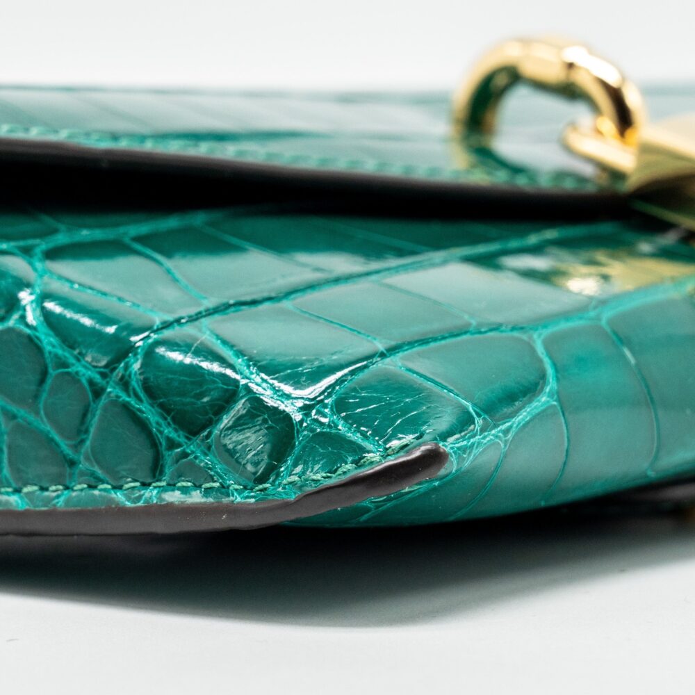 AAA Replica Louis Vuitton LV PADLOCK ON STRAP CROCODILE BRILLANT GREEN GHW