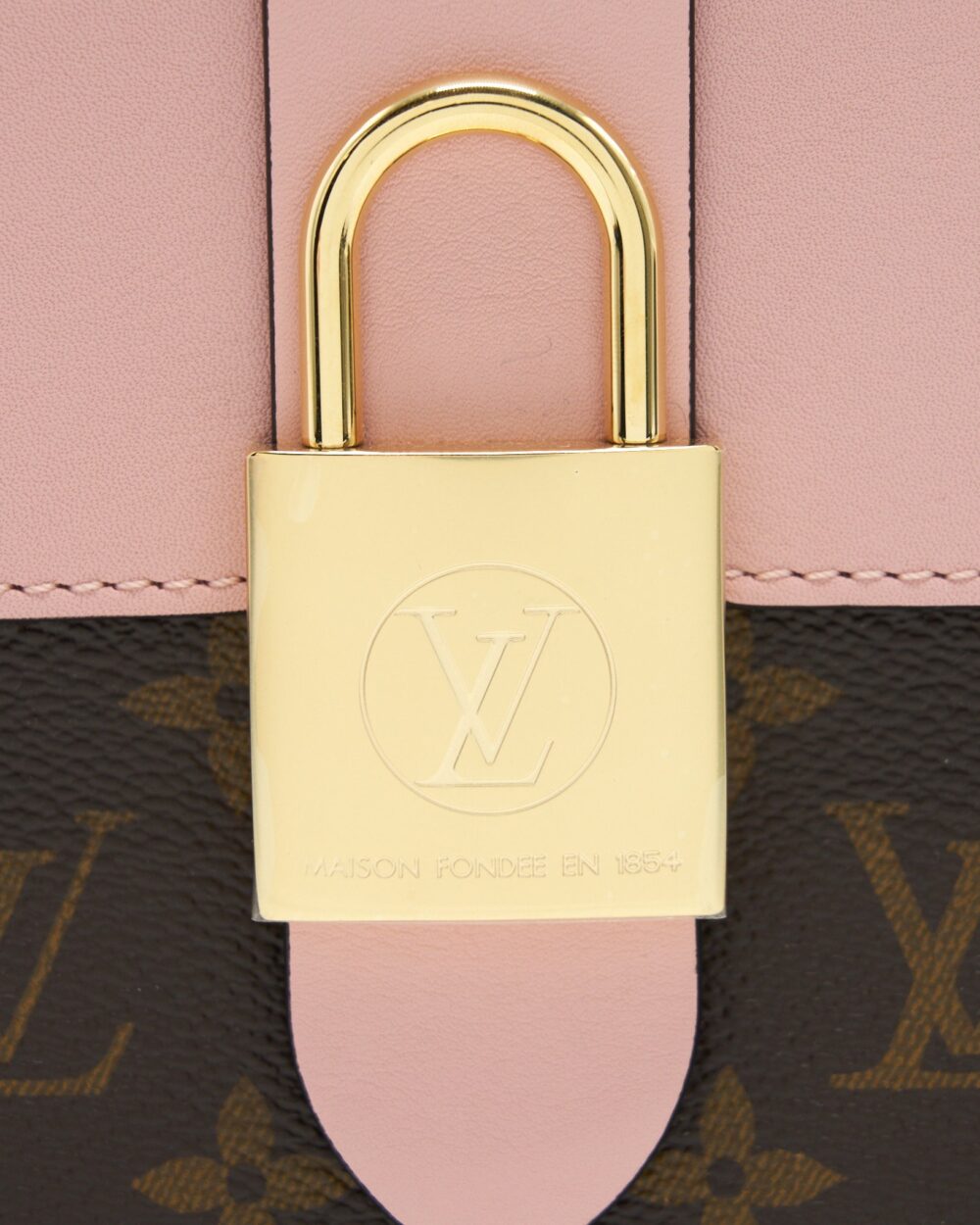 AAA Replica Louis Vuitton LV LOCKY BB MONOGRAM CANVAS / ROSE POUDRE