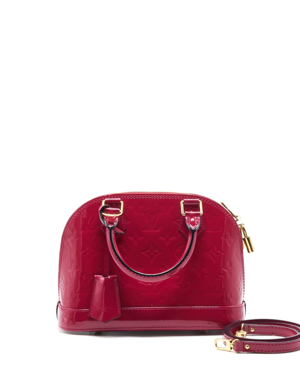 AAA Replica Louis Vuitton LV ALMA BB PATENT LEATHER INDIAN ROSE