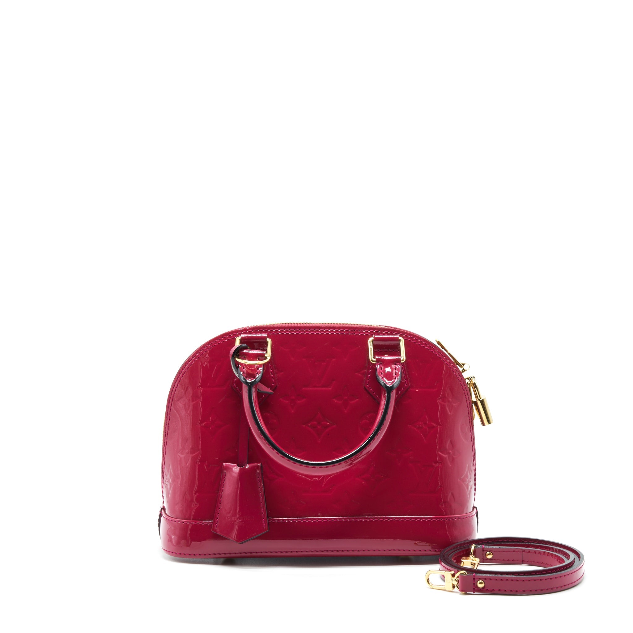 AAA Replica Louis Vuitton LV ALMA BB PATENT LEATHER INDIAN ROSE