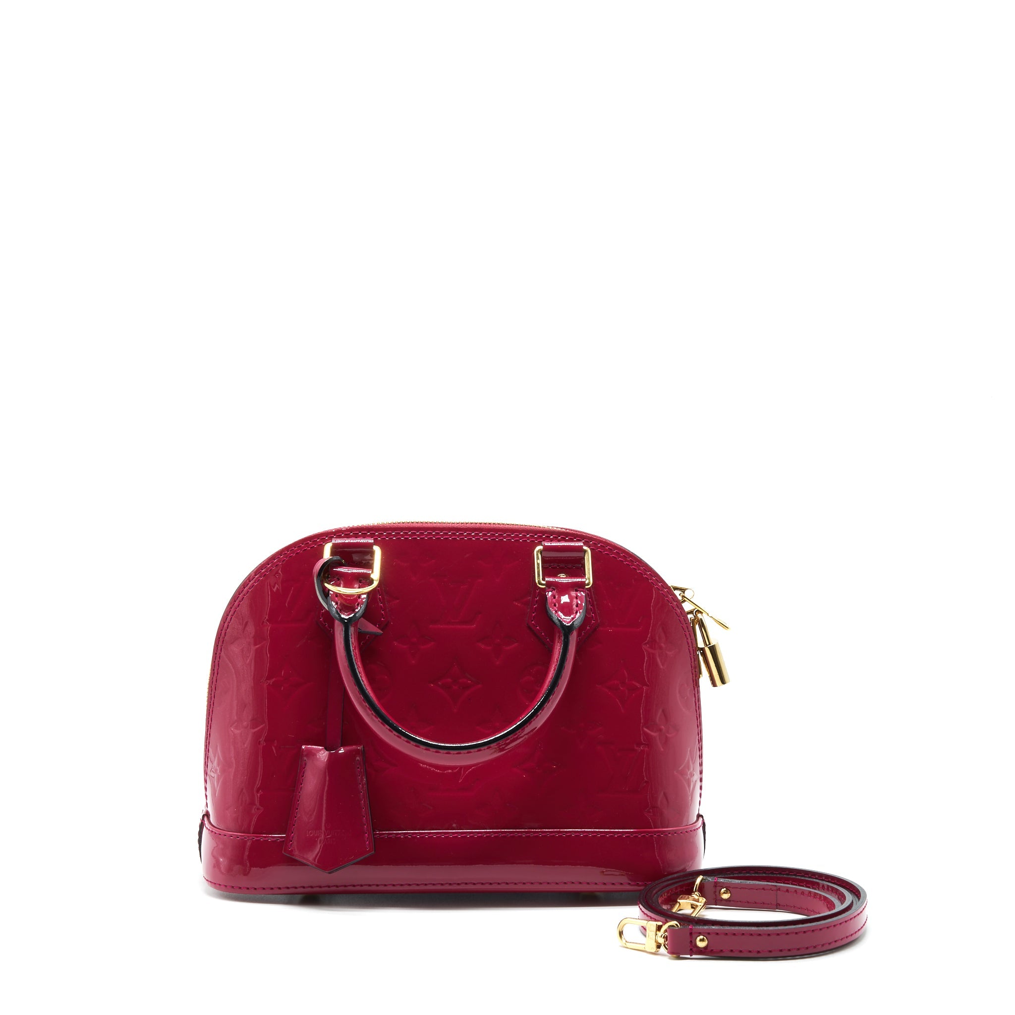 AAA Replica Louis Vuitton LV ALMA BB PATENT LEATHER INDIAN ROSE