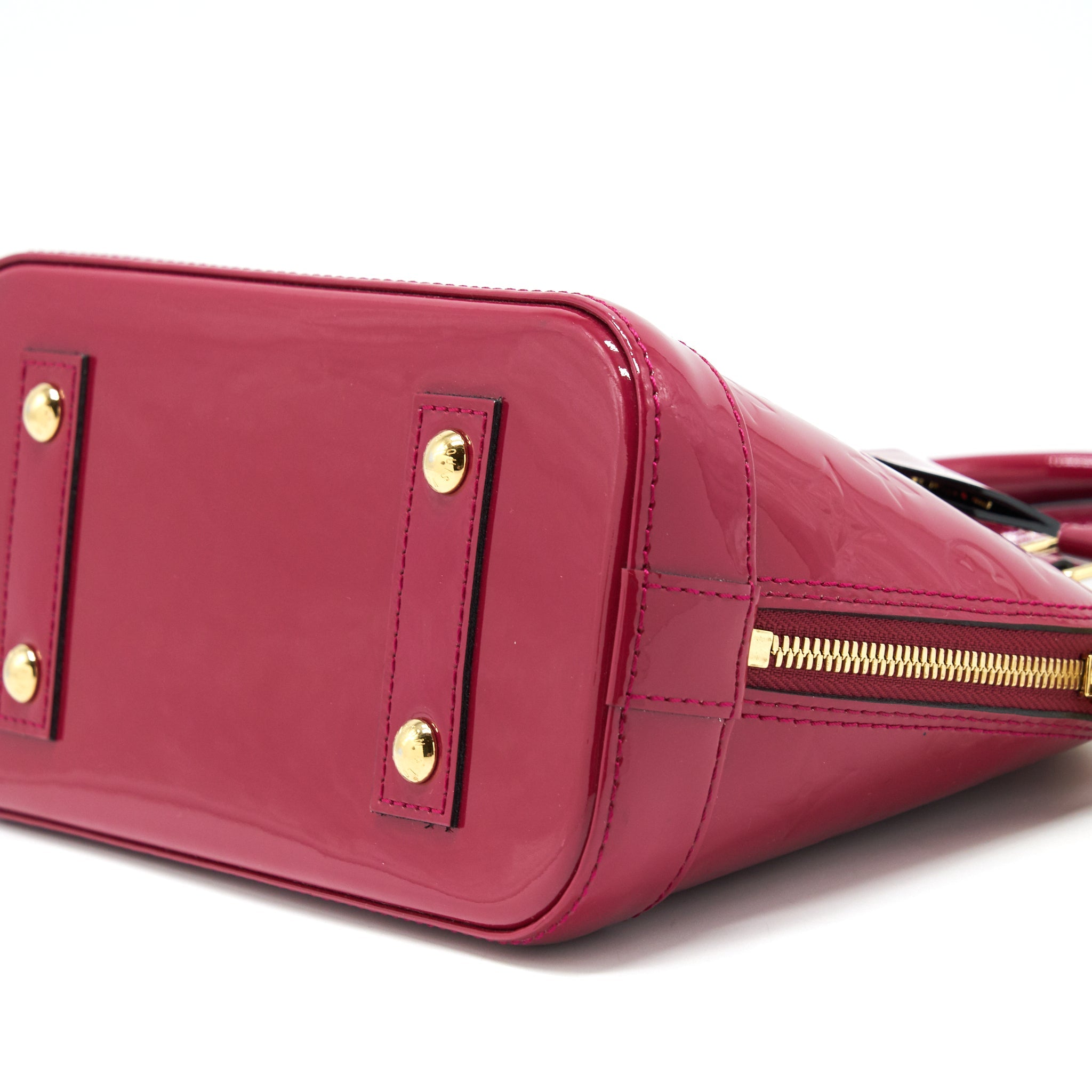 AAA Replica Louis Vuitton LV ALMA BB PATENT LEATHER INDIAN ROSE