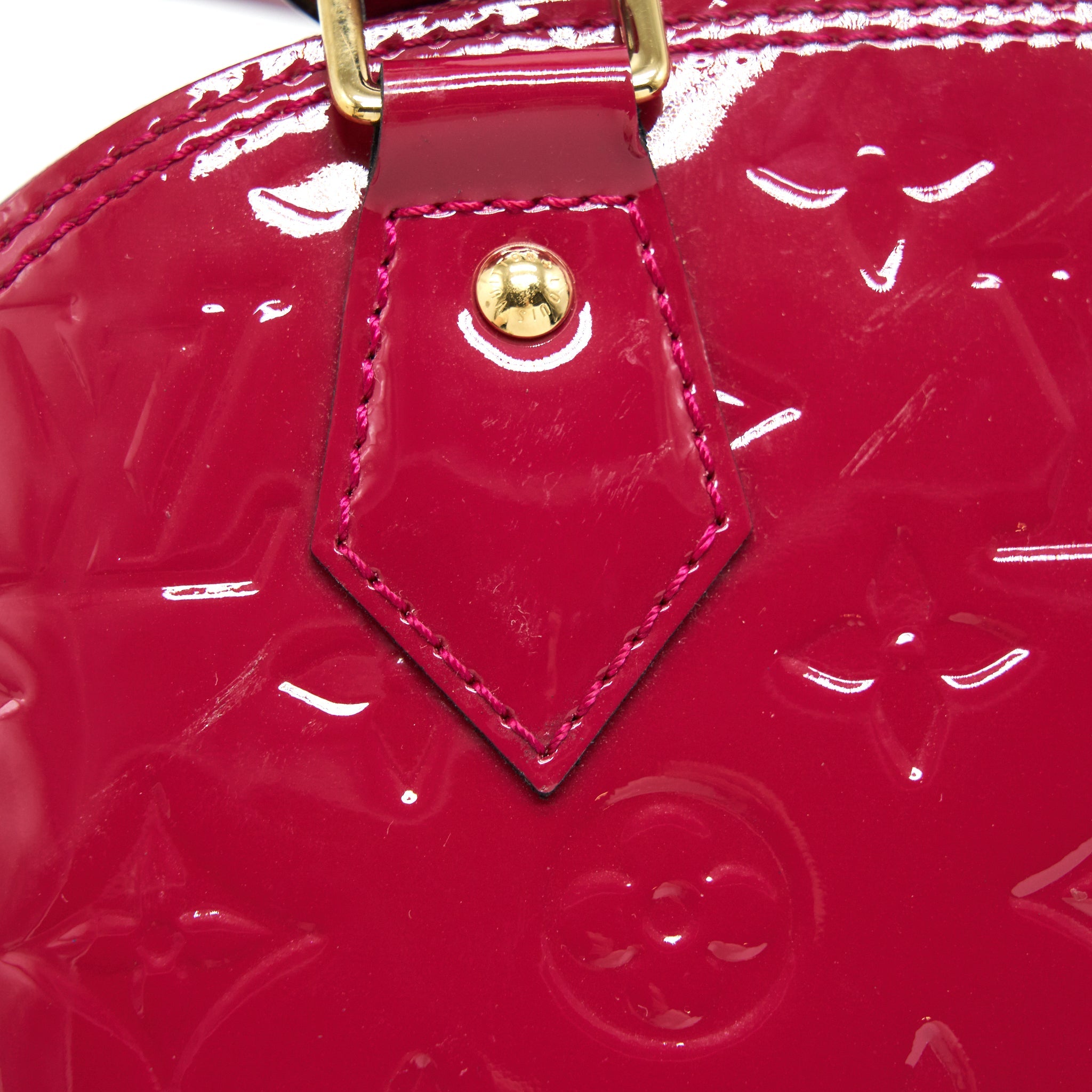 AAA Replica Louis Vuitton LV ALMA BB PATENT LEATHER INDIAN ROSE