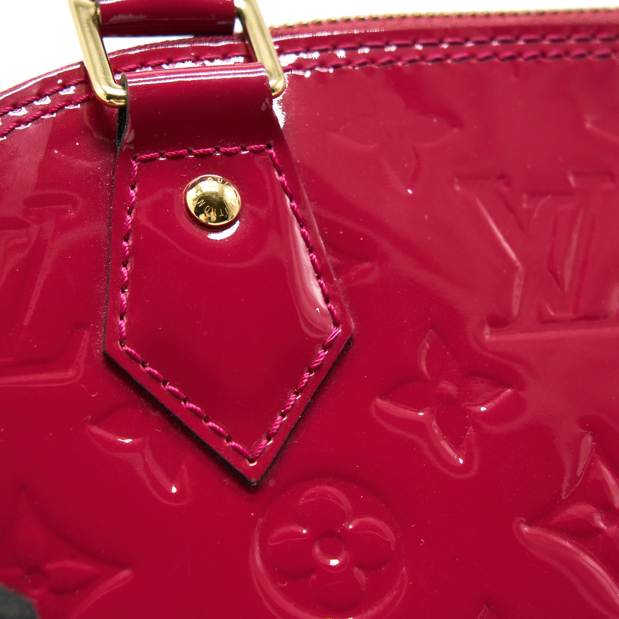 AAA Replica Louis Vuitton LV ALMA BB PATENT LEATHER INDIAN ROSE