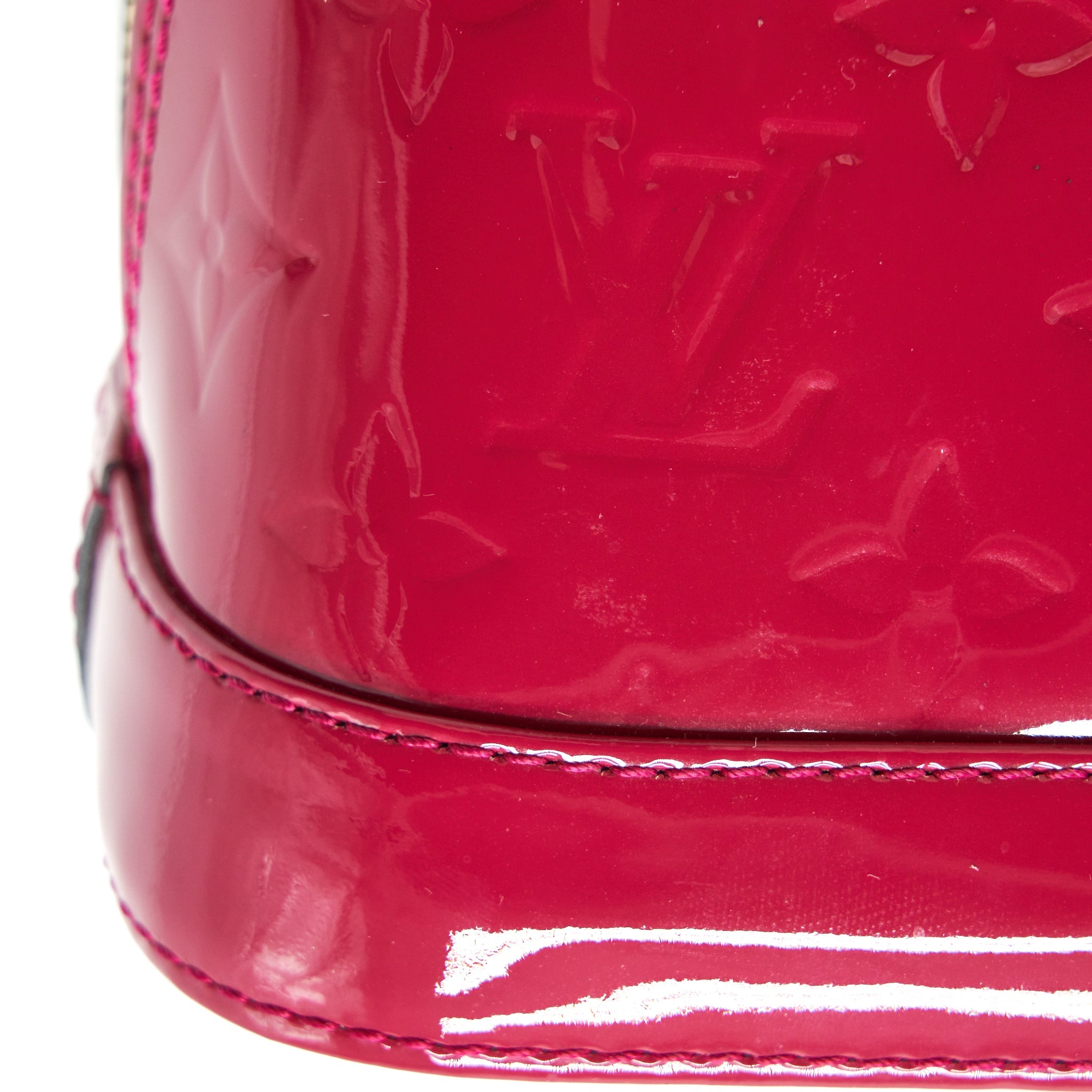 AAA Replica Louis Vuitton LV ALMA BB PATENT LEATHER INDIAN ROSE