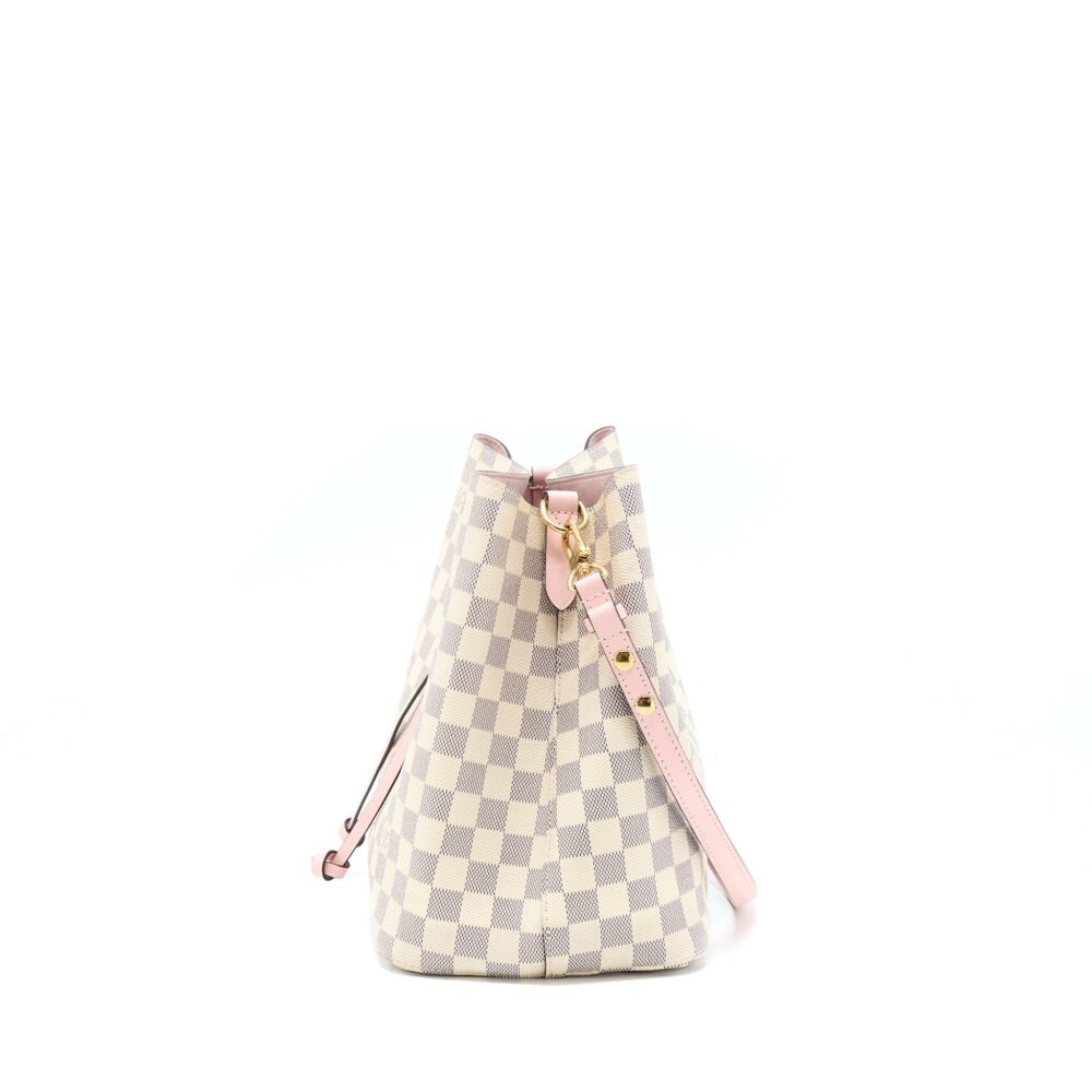 AAA Replica Louis Vuitton LV NEO NOE BUCKET BAG DAMIER AZUR/PINK GHW