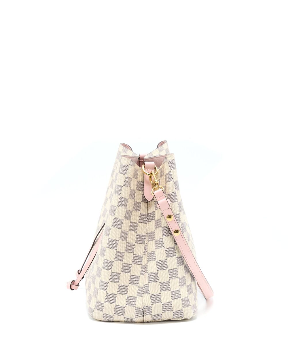 AAA Replica Louis Vuitton LV NEO NOE BUCKET BAG DAMIER AZUR/PINK GHW