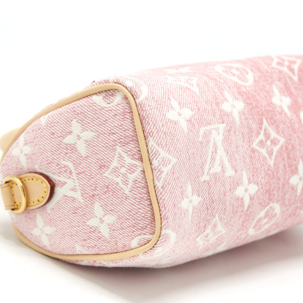 AAA Replica Louis Vuitton LV NANO SPEEDY MONOGRAM JACQUARD DENIM PINK