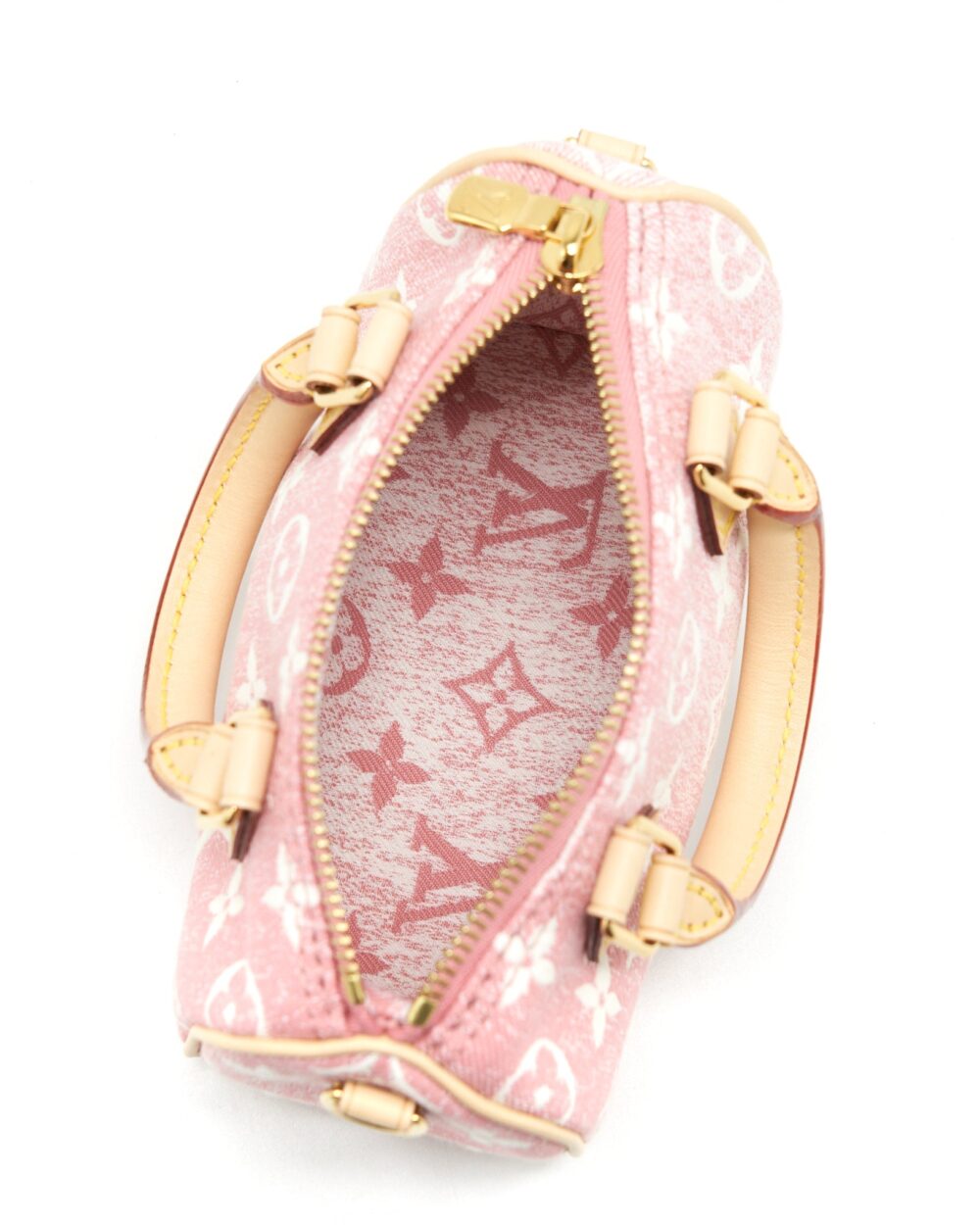AAA Replica Louis Vuitton LV NANO SPEEDY MONOGRAM JACQUARD DENIM PINK