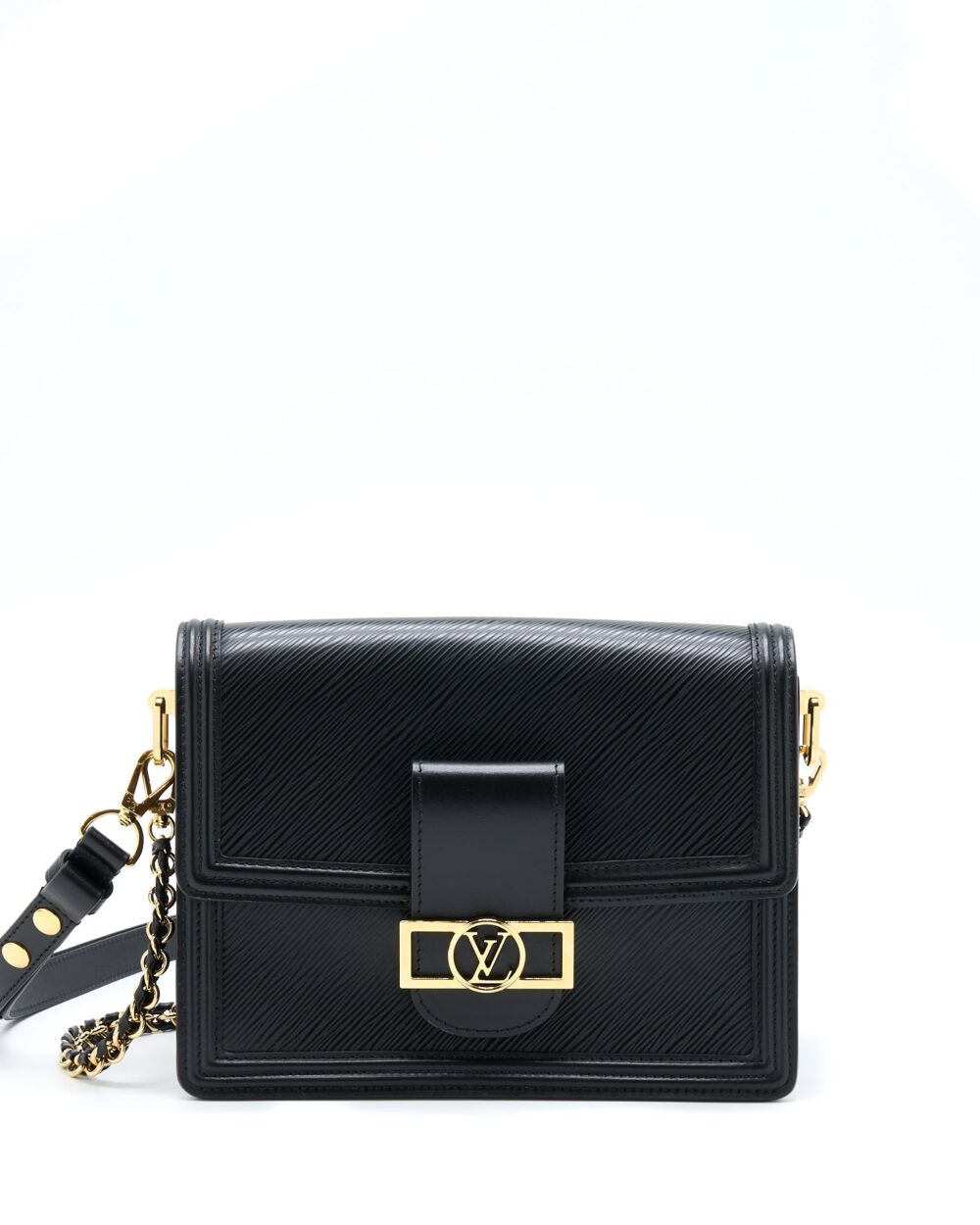 AAA Replica Louis Vuitton LV DAUPHINE MM EPI BLACK GHW