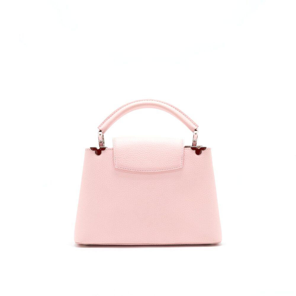 AAA Replica Louis Vuitton LV CAPUCINES BB IN PINK WITH RED FLORAL PATTERN