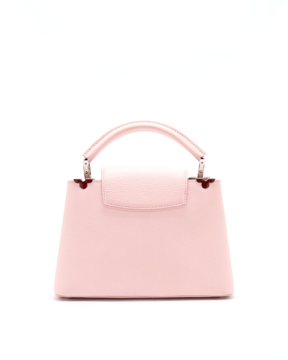 AAA Replica Louis Vuitton LV CAPUCINES BB IN PINK WITH RED FLORAL PATTERN