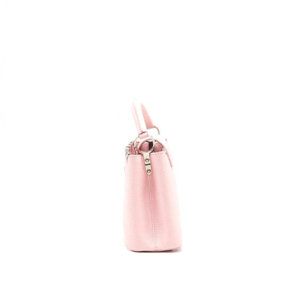 AAA Replica Louis Vuitton LV CAPUCINES BB IN PINK WITH RED FLORAL PATTERN