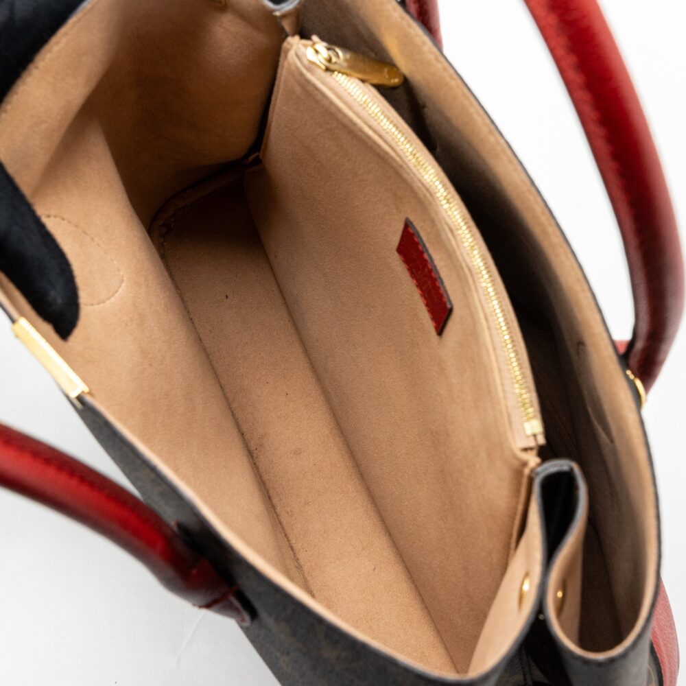 AAA Replica Louis Vuitton LV TOP HANDLE TOTE BAG MONOGRAM CANVAS / RED GHW