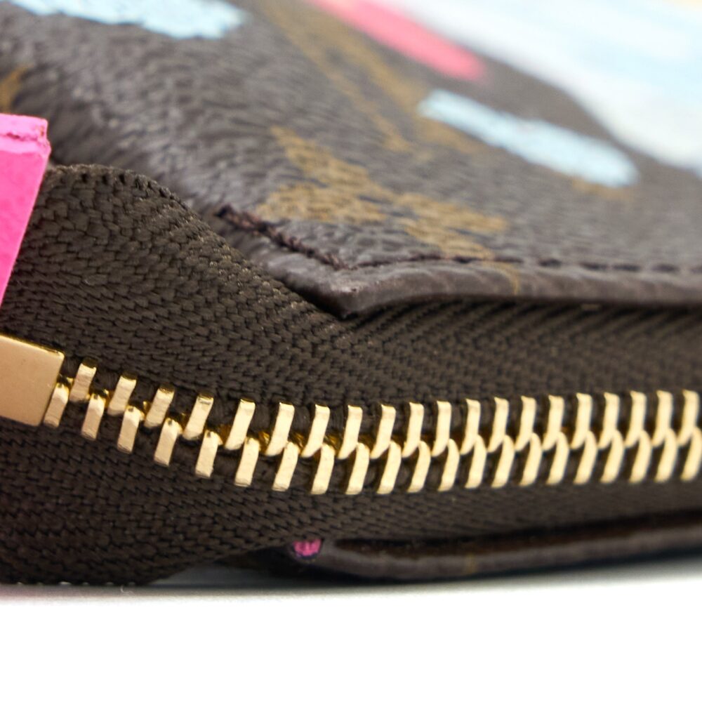 AAA Replica Louis Vuitton LV MINI POCHETTE ACCESSCORIES MONOGRAM CANVAS/HOT PINK GHW