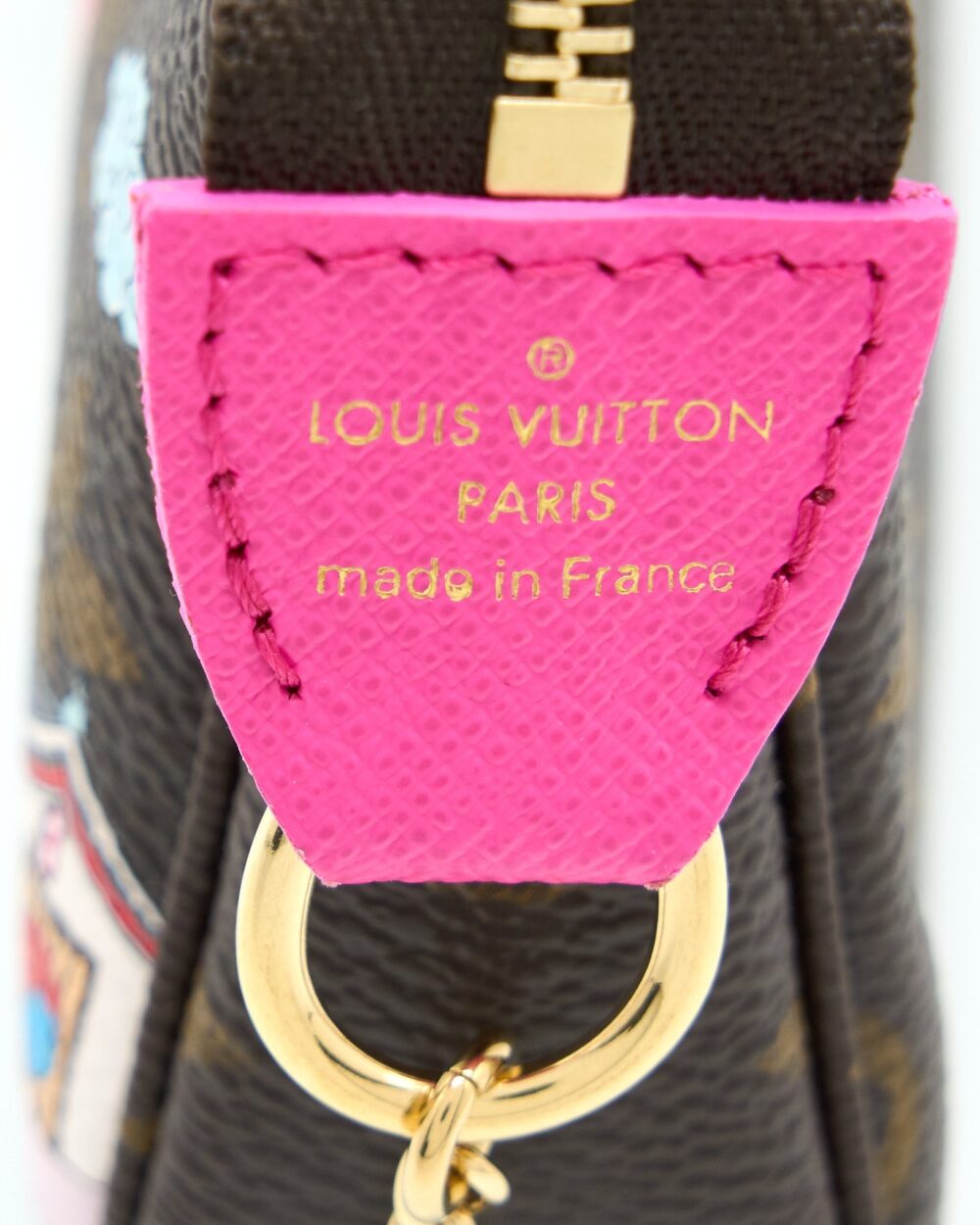 AAA Replica Louis Vuitton LV MINI POCHETTE ACCESSCORIES MONOGRAM CANVAS/HOT PINK GHW