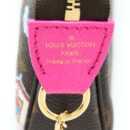 AAA Replica Louis Vuitton LV MINI POCHETTE ACCESSCORIES MONOGRAM CANVAS/HOT PINK GHW