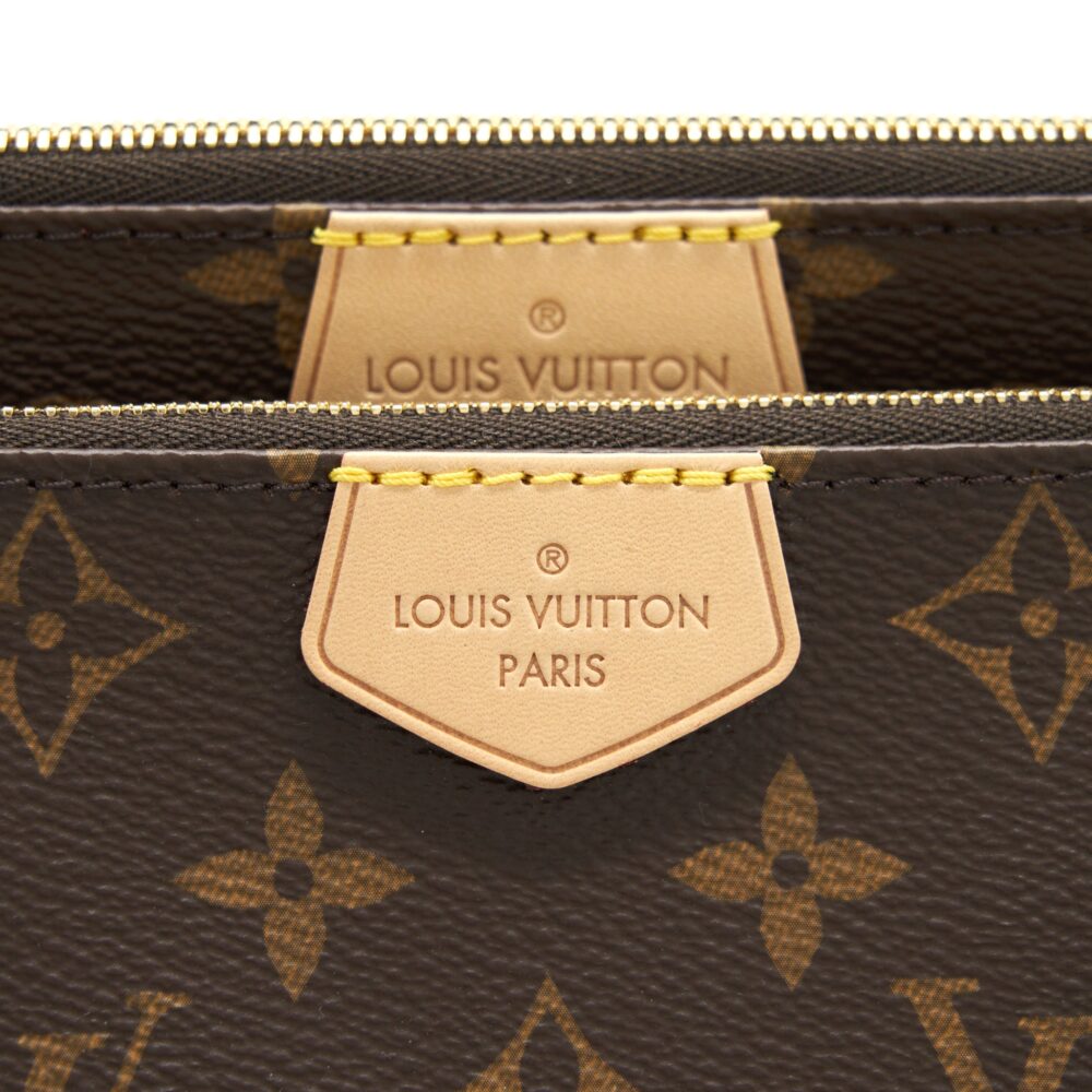 AAA Replica Louis Vuitton LV MULTI POCHETTE ACCESSORIES MONOGRAM CANVAS WITH ROSE CLAIR STRAP GHW