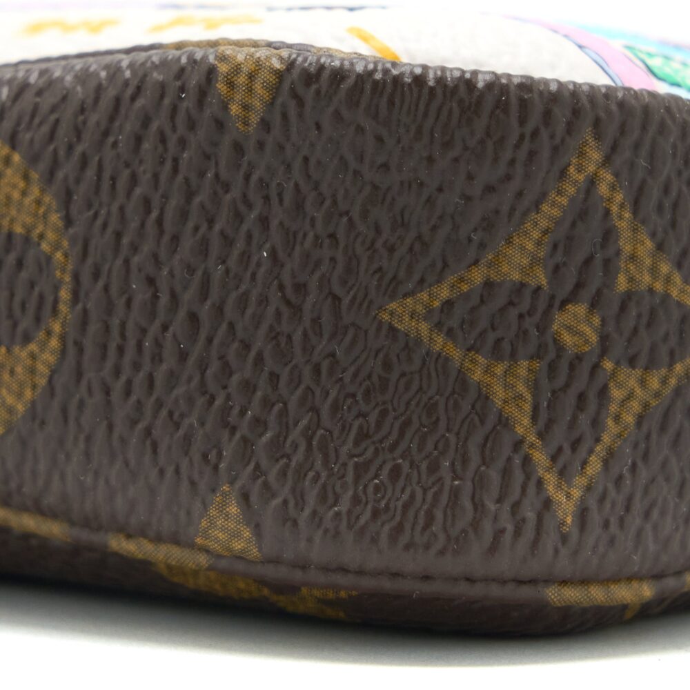 AAA Replica Louis Vuitton LV MINI POCHETTE ACCESSORIES MONOGRAM CANVAS/BLUE GHW