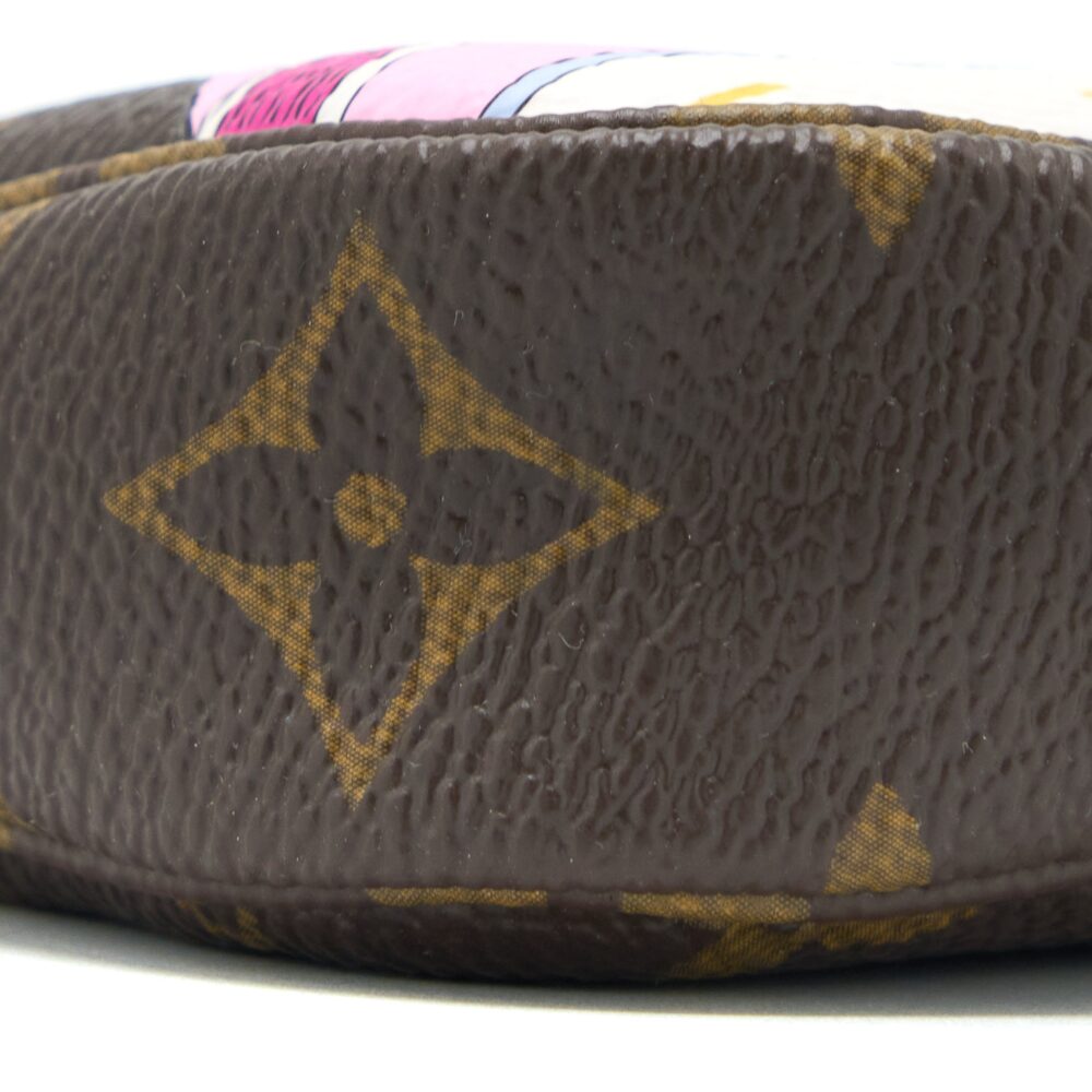 AAA Replica Louis Vuitton LV MINI POCHETTE ACCESSORIES MONOGRAM CANVAS/BLUE GHW