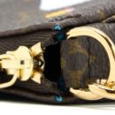 AAA Replica Louis Vuitton LV MINI POCHETTE ACCESSORIES MONOGRAM CANVAS/BLUE GHW