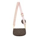 AAA Replica Louis Vuitton LV MULTI POCHETTE ACCESSORIES MONOGRAM CANVAS WITH ROSE CLAIR STRAP GHW