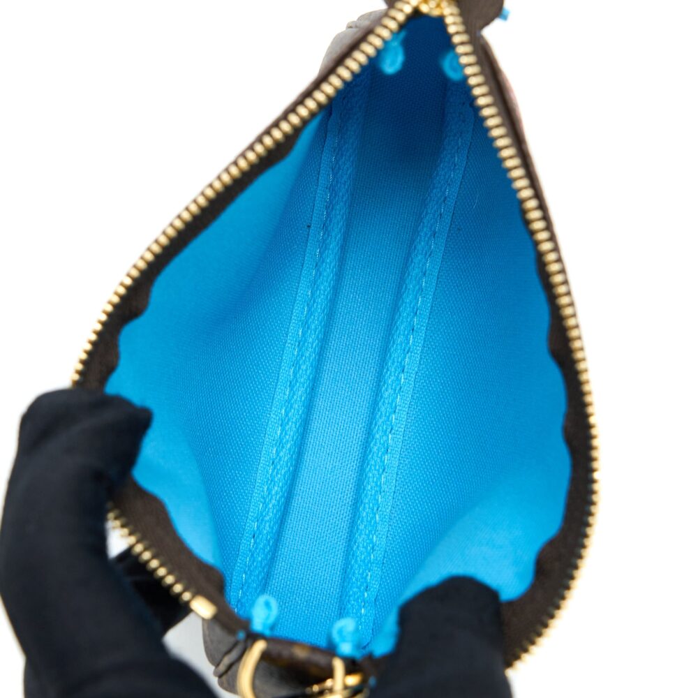 AAA Replica Louis Vuitton LV MINI POCHETTE ACCESSORIES MONOGRAM CANVAS/BLUE GHW