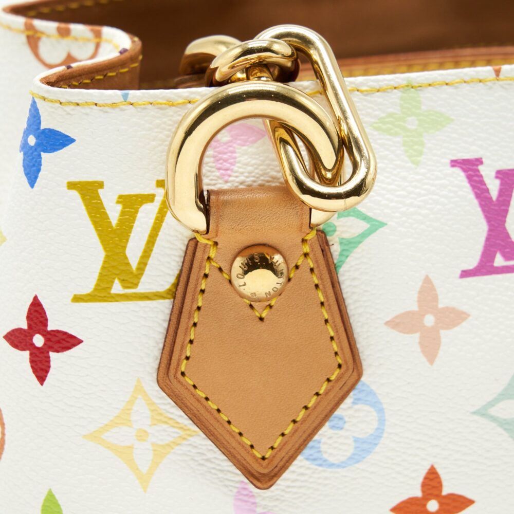 AAA Replica Louis Vuitton LV VINTAGE TOTE BAG WHITE/MULTICOLOUR GHW
