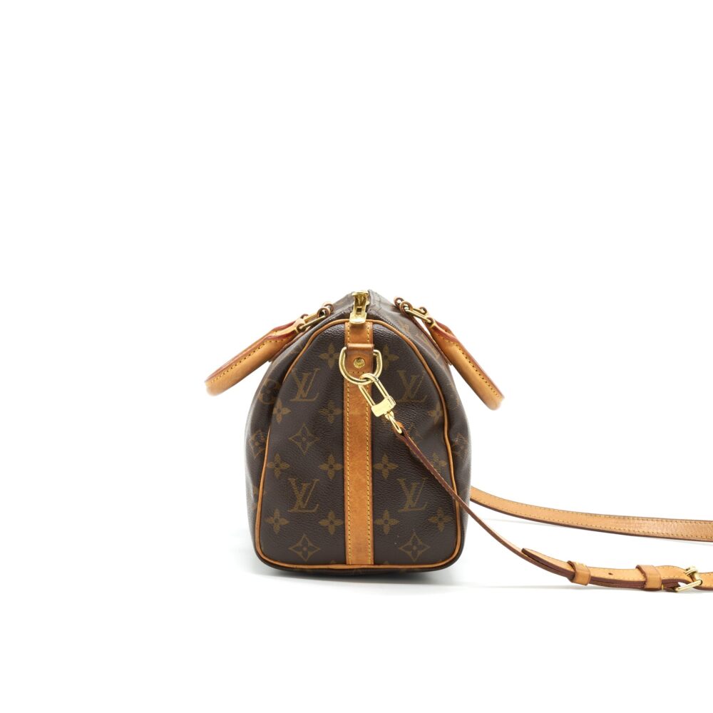 AAA Replica Louis Vuitton LV SPEEDY25 WITH STRAP MONOGRAM CANVAS