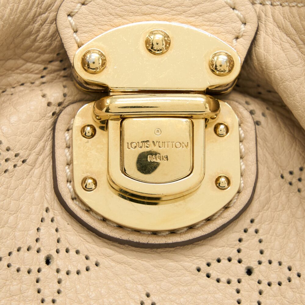 AAA Replica Louis Vuitton LV MAHINA HINA SHOULDER BAG BEIGE GHW
