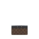 AAA Replica Louis Vuitton LV LONG WALLET BLACK/MONOGRAM CANVAS GHW