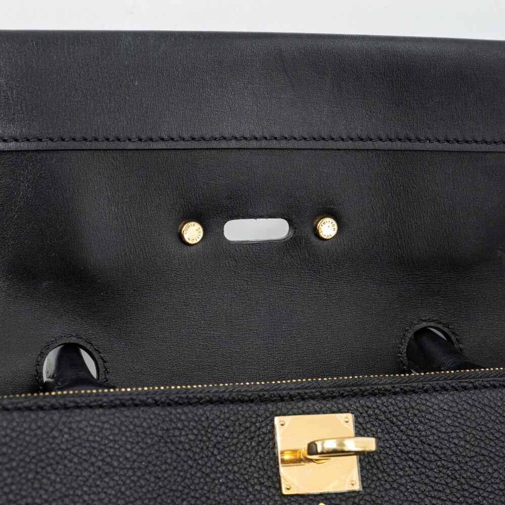 AAA Replica Louis Vuitton LV FLAP SHOULDER BAG CALFSKIN BLACK GHW