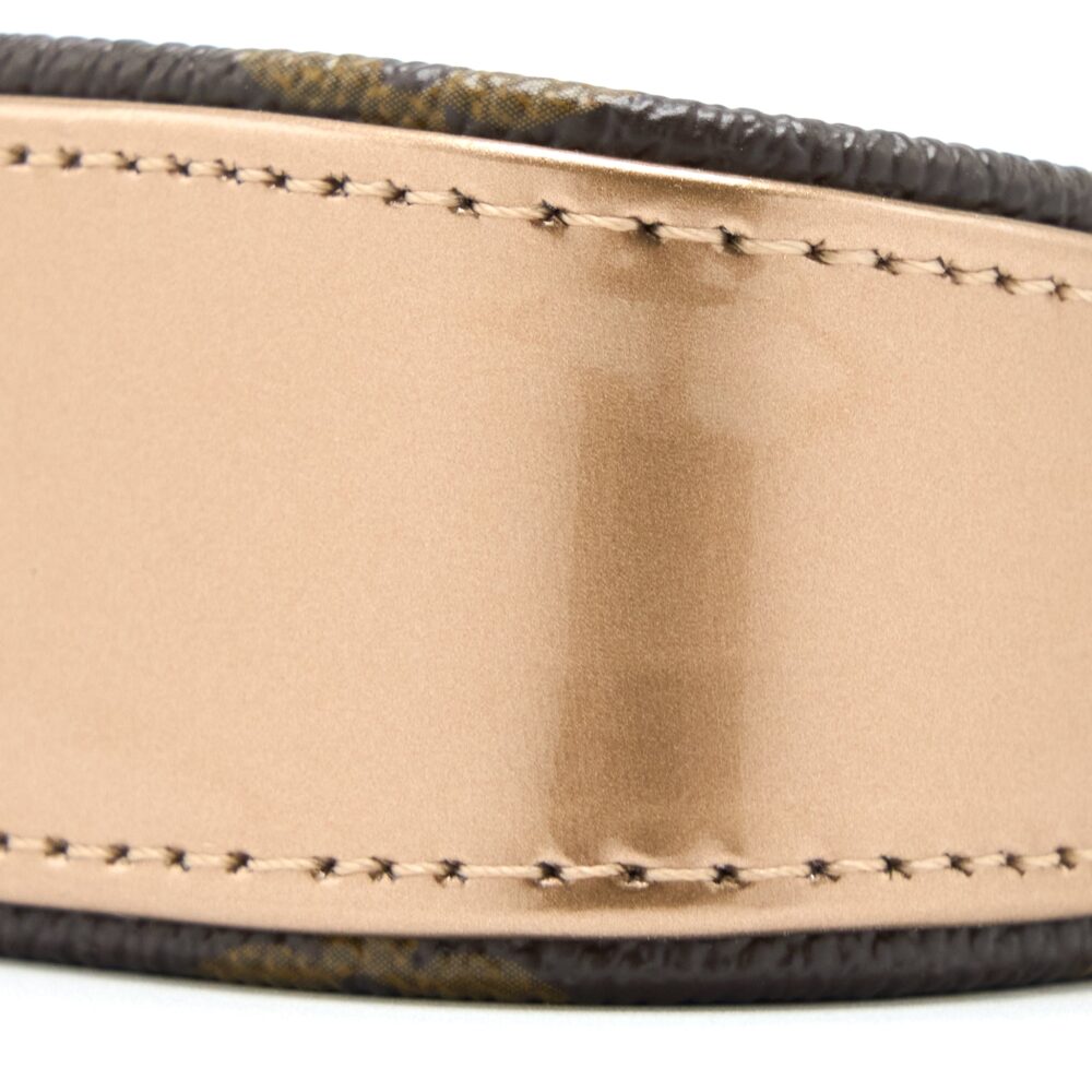 AAA Replica Louis Vuitton LV MINI POCHETTE ACCESSORIES PATENT BRONZE GHW (NEW VERSION)