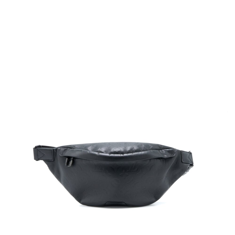 AAA Replica Louis Vuitton LV DISCOVERY BUMBAG PM MONOGRAM SHADOW CALFSKIN BLACK/BLACK HARDWARE