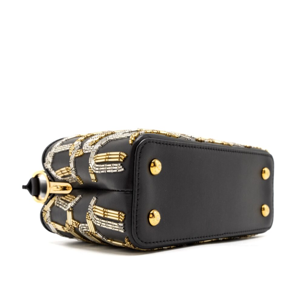 AAA Replica Louis Vuitton LV CAPUCINES BB 21FW LIMITED EDITION CALFSKIN BLACK/MULTICOLOUR GHW