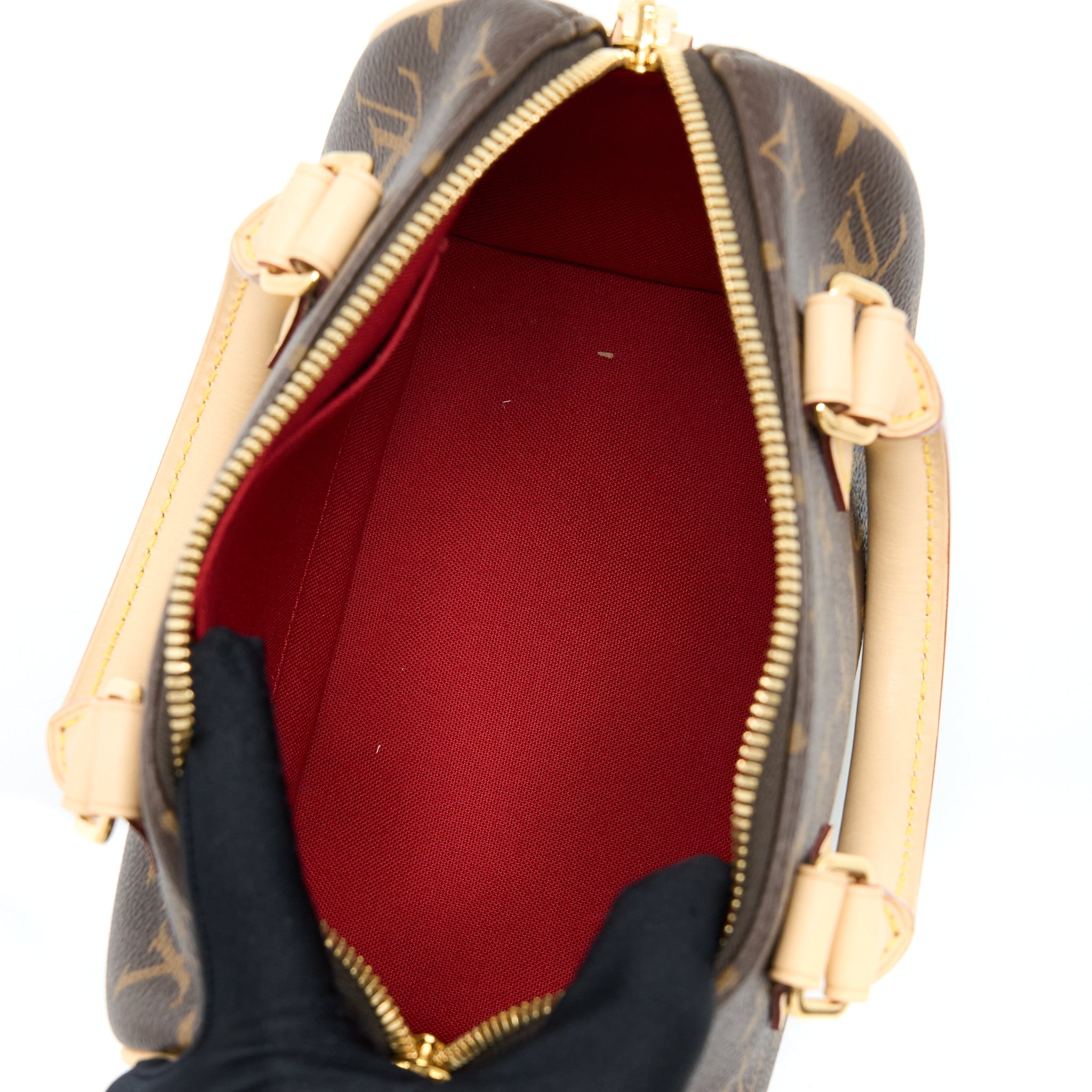 AAA Replica Louis Vuitton LV SPEEDY BANDOULIERE 20 MONOGRAM CANVAS BLACK STRAP