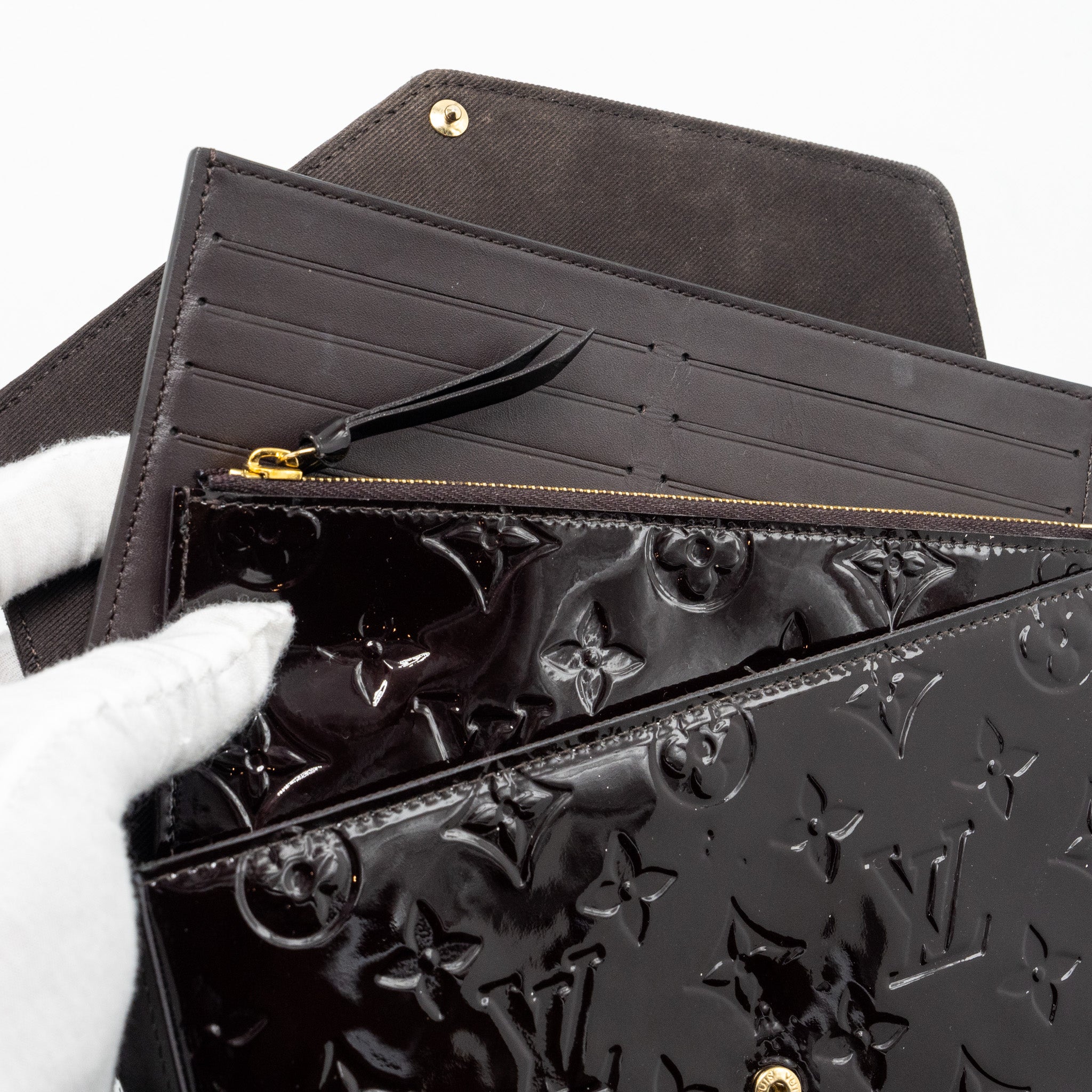 AAA Replica Louis Vuitton LV FELICIE POCHETTE MONOGRAM PATENT AMATANTE GHW
