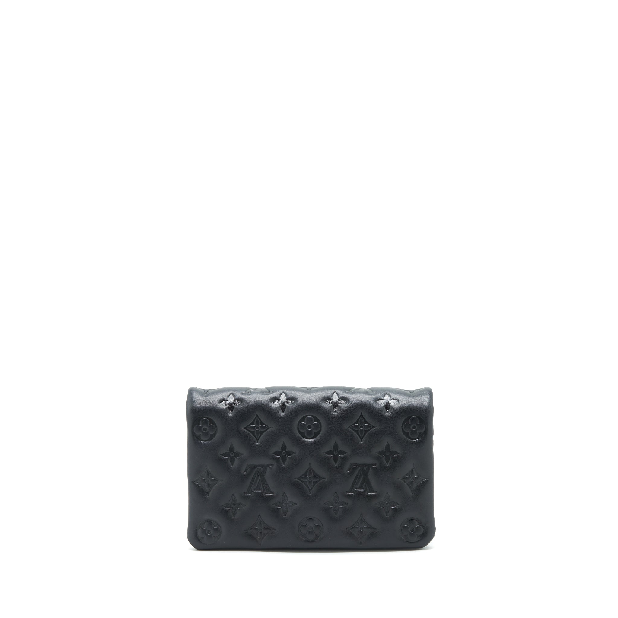 AAA Replica Louis Vuitton LV POCHETTE COUSSIN LAMBSKIN BLACK GHW