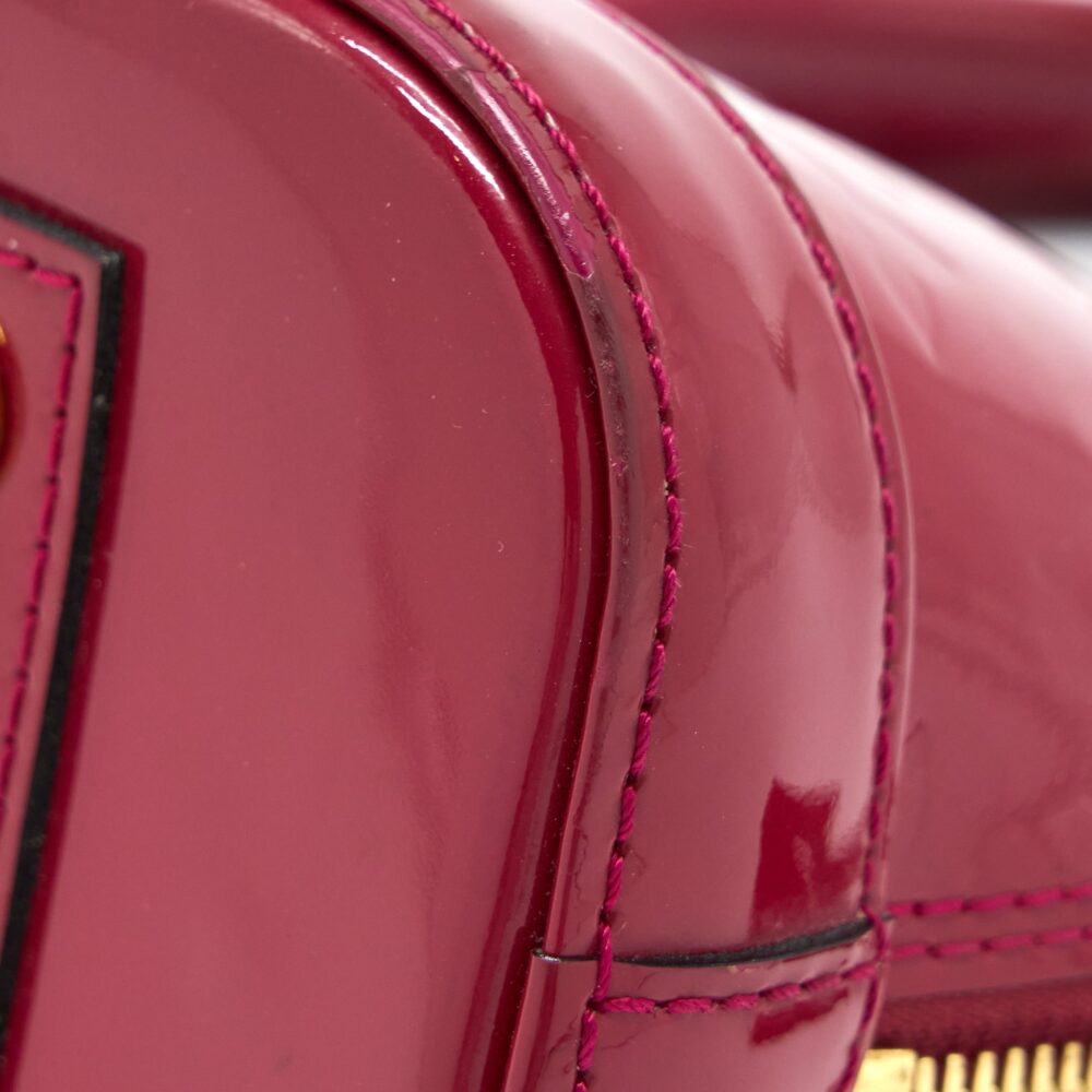 AAA Replica Louis Vuitton LV ALMA BB PATENT INDIAN ROSE GHW