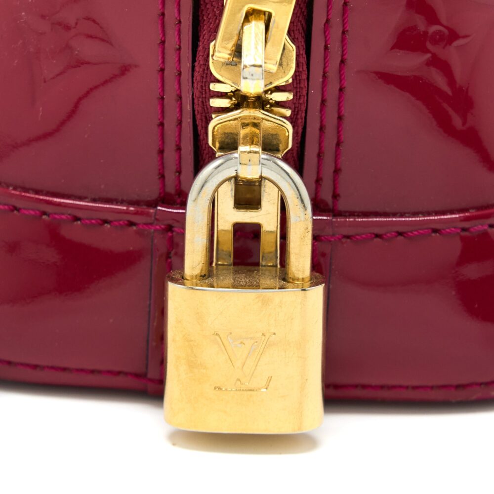 AAA Replica Louis Vuitton LV ALMA BB PATENT INDIAN ROSE GHW
