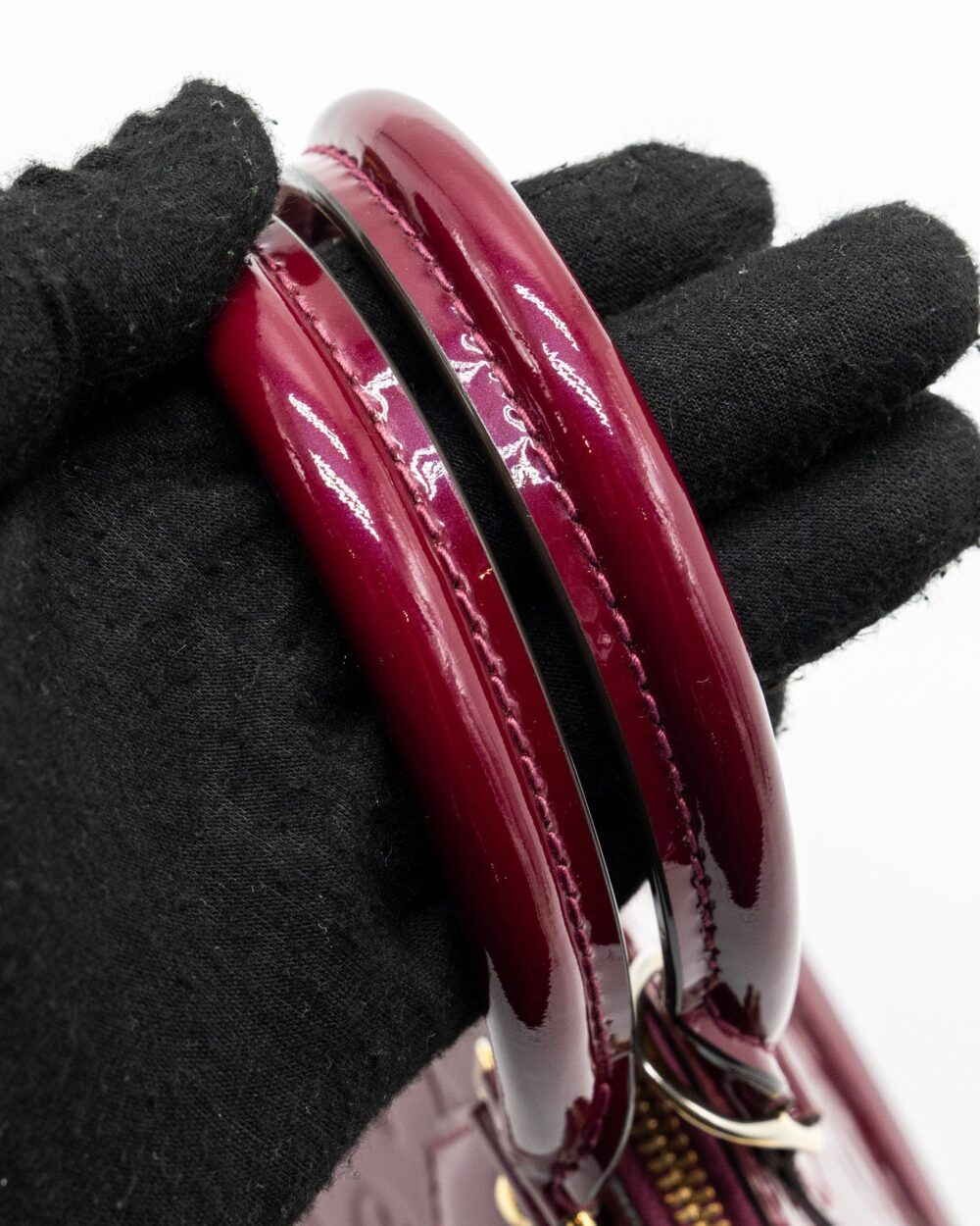 AAA Replica Louis Vuitton LV ALMA BB PATENT LEATHER INDIAN ROSE GHW