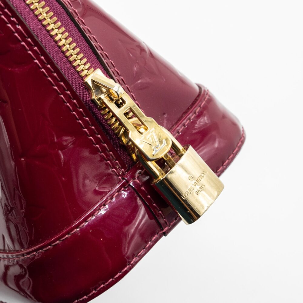 AAA Replica Louis Vuitton LV ALMA BB PATENT LEATHER INDIAN ROSE GHW