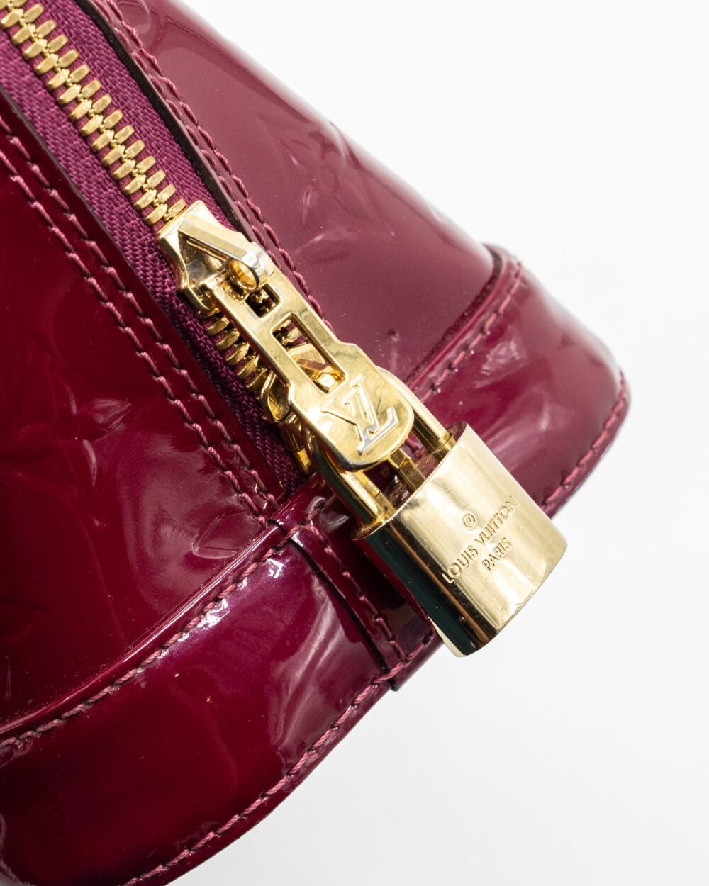 AAA Replica Louis Vuitton LV ALMA BB PATENT LEATHER INDIAN ROSE GHW